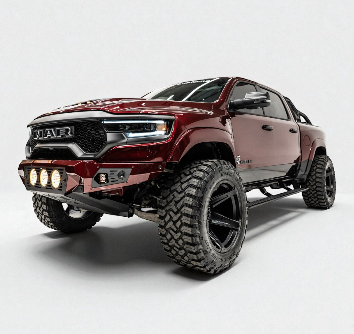 RAM TRX Baja Front Bumper w/ 3 Center Lights & Skid Plate 2021-2024
