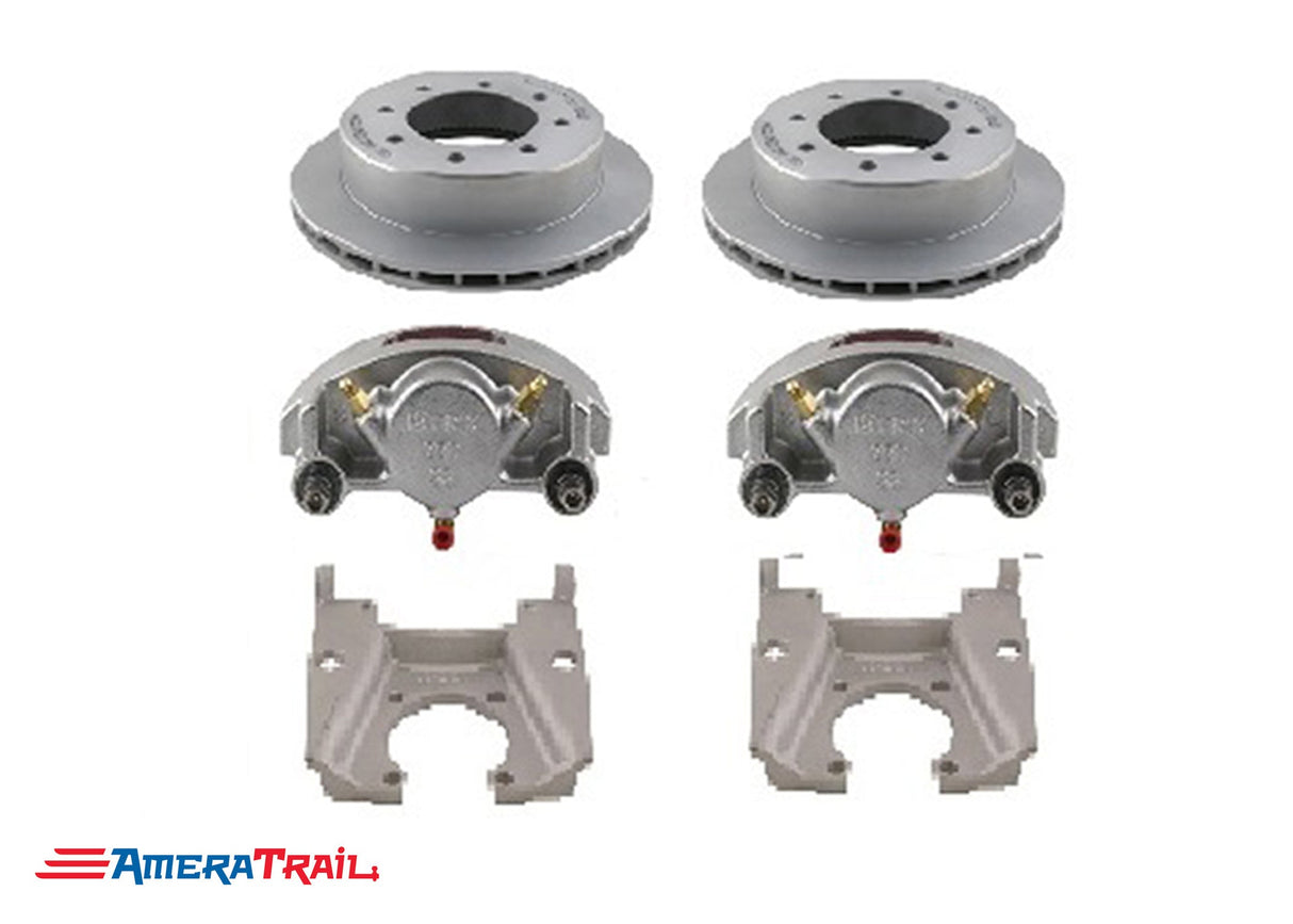 8 Lug 8K Kodiak Brake Kit for Rockwell / Alko Axles, STAINLESS CALIPERS w/ Dacromet Rotors and Brackets - Fits 5/8" Wheel Studs
