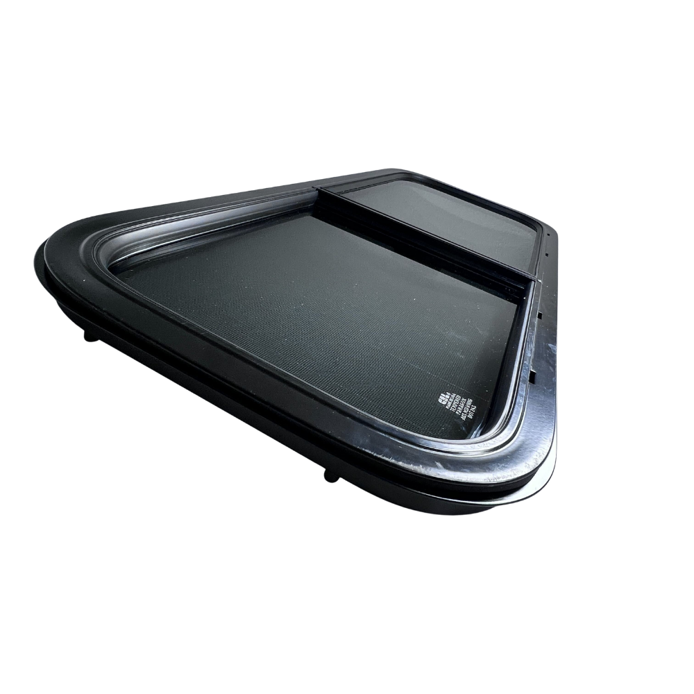 CRL Glass Slider Window w/ Clamp Ring (Passenger Side) for Sprinter Van Wideouts S&B