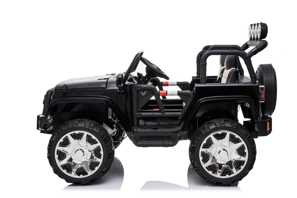 2 Seater 24 Volt 4x4 Electric Ride On Jeep Style Rubber Tires Fully Loaded Truck ATV UTV For Kids W/Magic Cars® Wireless Parental Control MagicCars