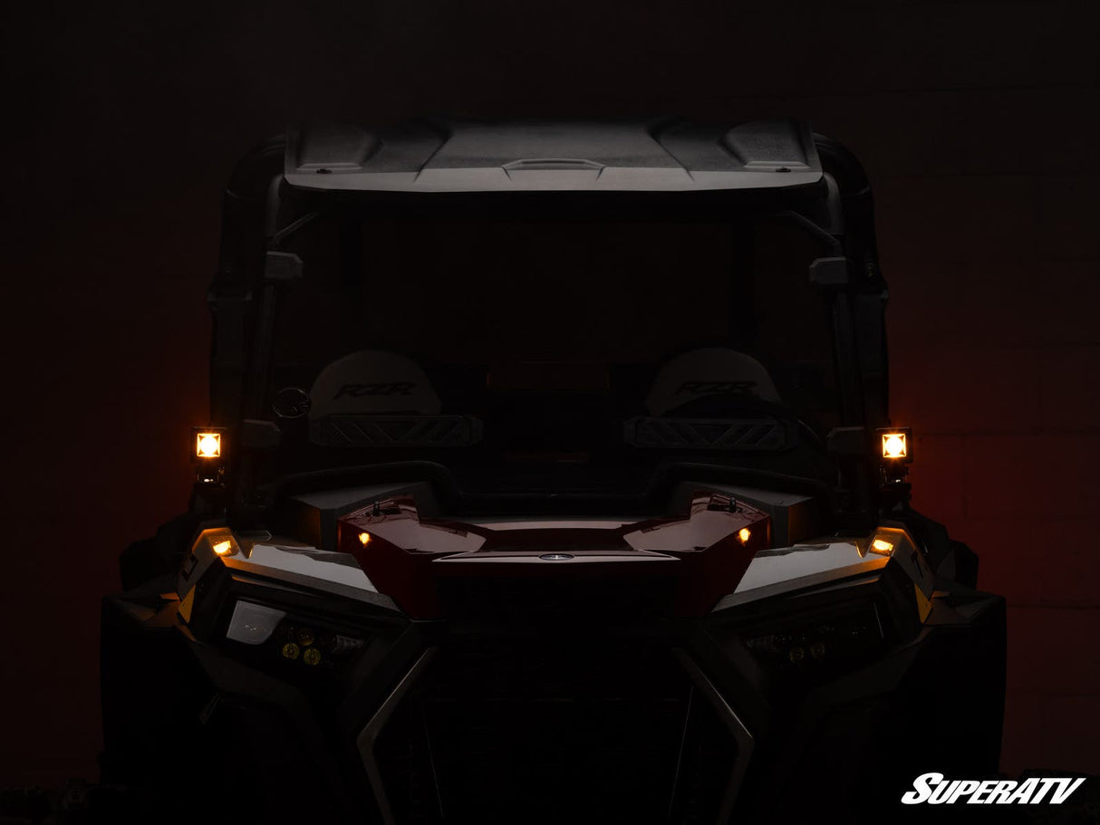 SuperATV 2" LED Cube Lights Dual-Mode Spotlight Amber DRL