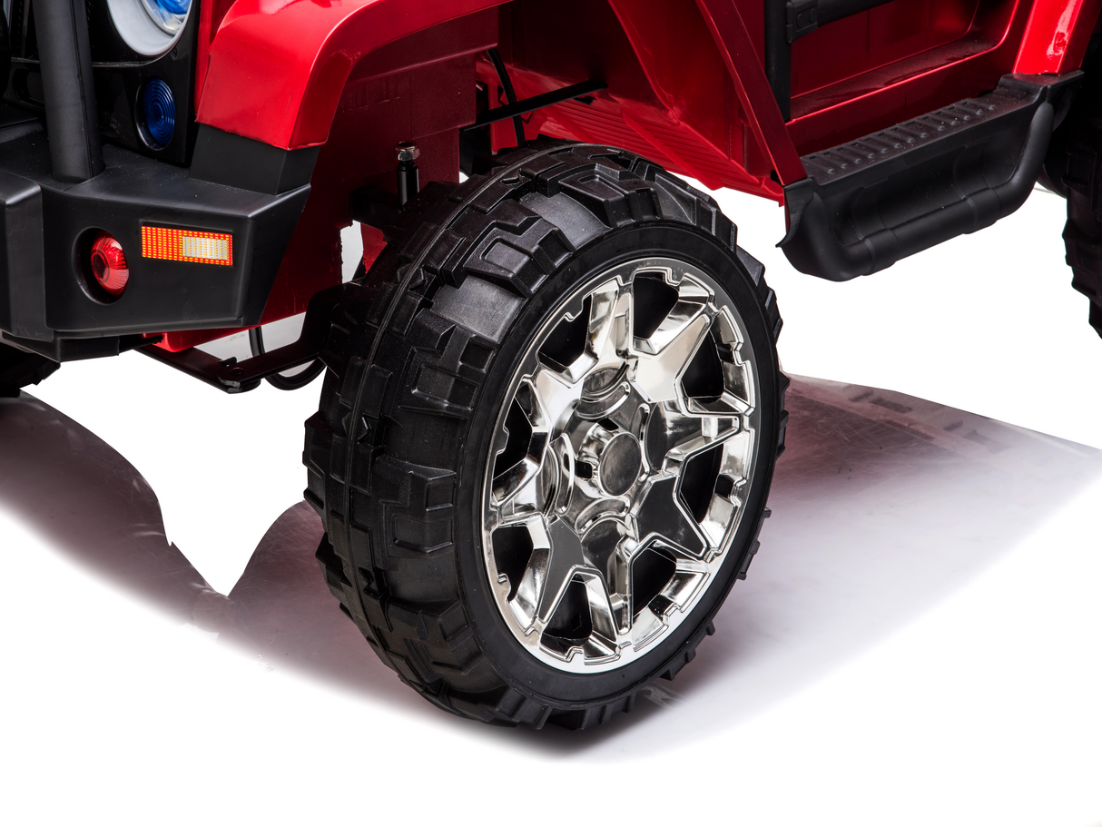 2 Seater 24 Volt 4x4 Electric Ride On Jeep Style Rubber Tires Fully Loaded Truck ATV UTV For Kids W/Magic Cars® Wireless Parental Control MagicCars