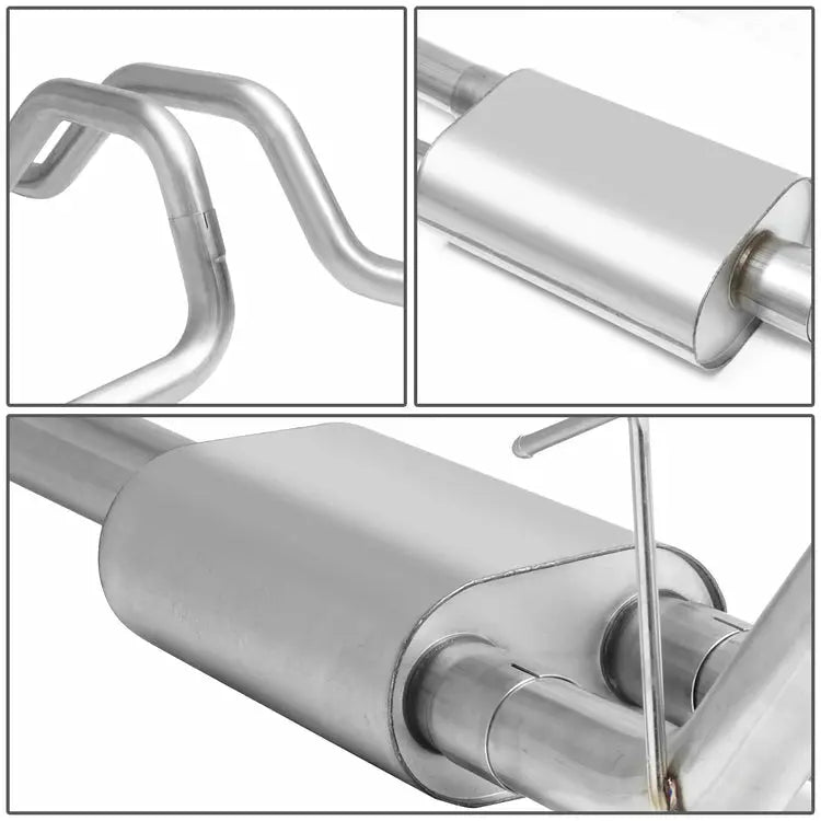 Catback Exhaust System For 2015-2020 Ford F150 2.7L 3.5L 5.0L 3-Inch W/ Black/Polished Muffler Tips