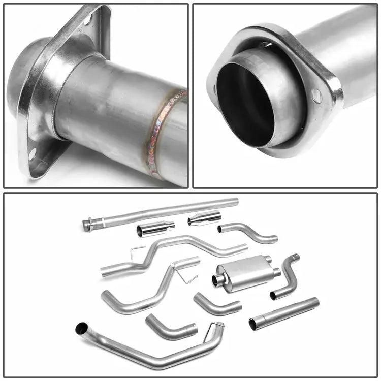 Catback Exhaust System For 2015-2020 Ford F150 2.7L 3.5L 5.0L 3-Inch W/ Black/Polished Muffler Tips