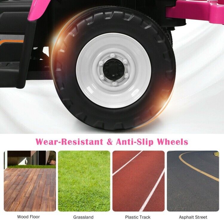 3-Gear-Shift Ride-On Tractor Car for Kids with Ground Loader - Battery Powered (12V)