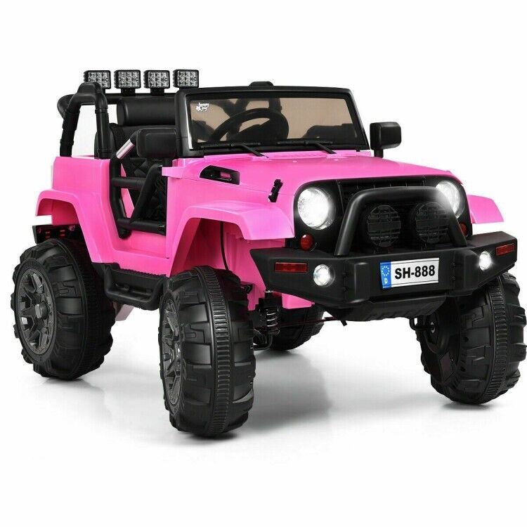 3-Speed Ride-On Truck with MP3 Player, Remote Control, and LED Lights for Safe and Fun Playtime