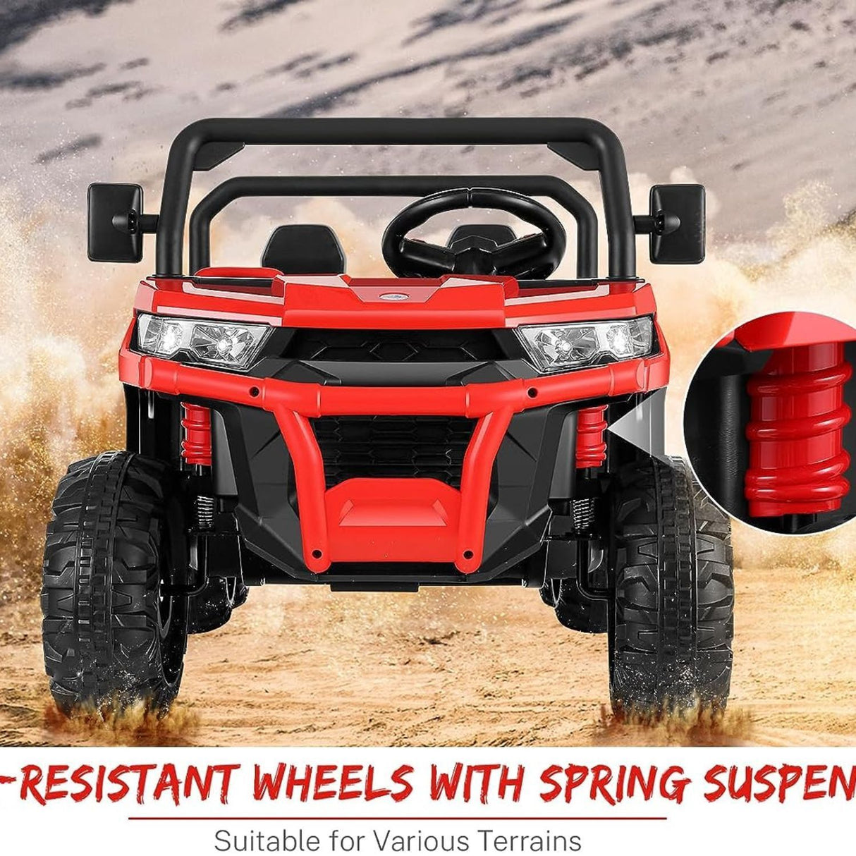 300W 24V 4WD 6 Wheels Ride On Car with Electric Dump Bed and LED&MP3 - 2 Seater Truck for Endless Fun!