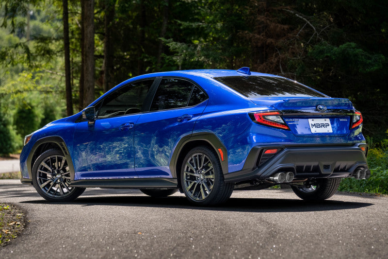 Échappement de course à double embout en fibre de carbone pour Subaru WRX 2022+ avec Cat-Back de 3 pouces et double embout arrière divisé