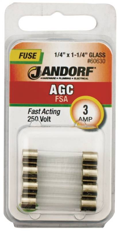 Jandorf Fast Acting 250 Volt 3 Amp Fuse #60630 Jandorf