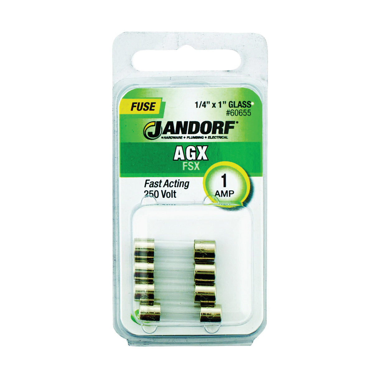 Jandorf Fast Acting 250 Volt 1 Amp Fuse #60655 Jandorf