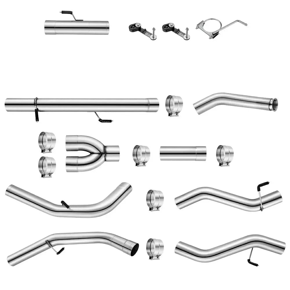 5 Inches Turbo Back Duals 2013-2018 6.7L Cummins DPF Delete Race Pipe Dodge Ram 2500/3500 SPELAB