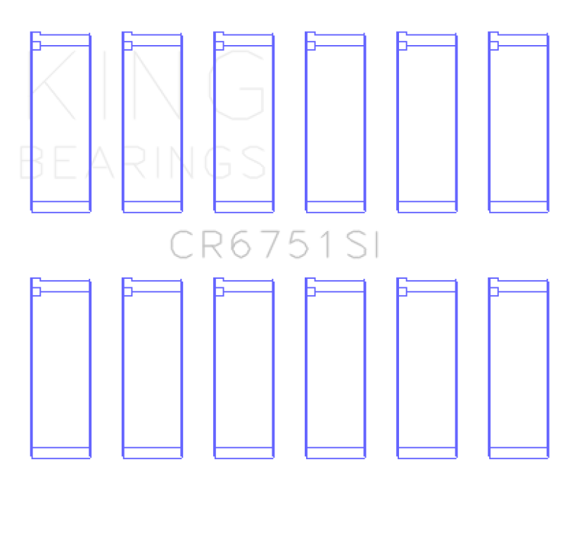 Jeu de roulements de bielle King Engine Bearings Ford 155 (taille + 0,25 mm)
