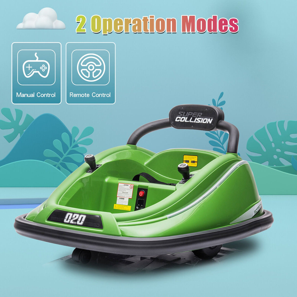 360° Spin Electric Ride-On Car for Kids with Remote Control - Bumper Vehicle Toy (12V)
