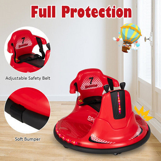 360?° Spin Electric Ride On Car for Kids and Toddlers - Safe and Fun Bumper Car Experience!
