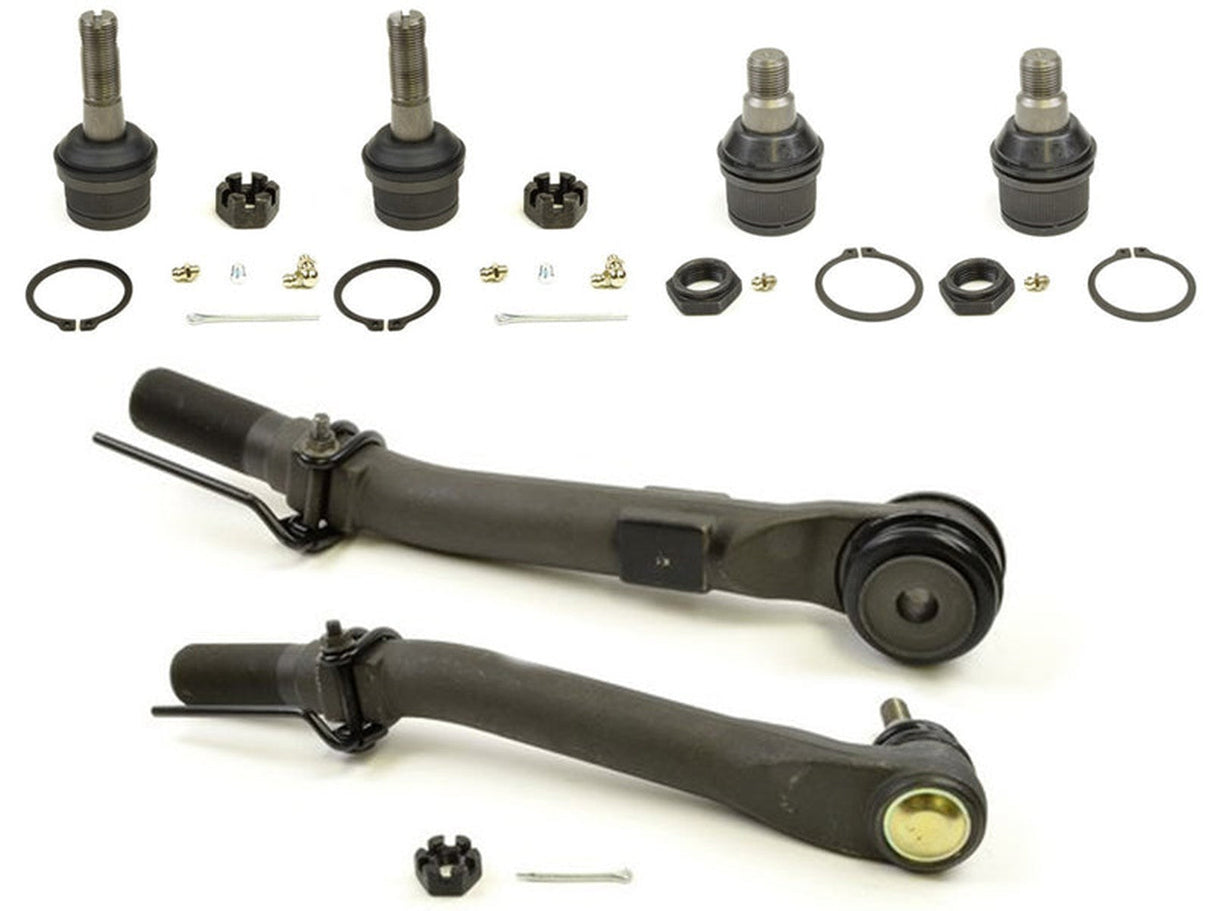 Forged Diesel 6 Piece Upper Lower Ball Joint, Outer Tie Rod Kit, 2005-2020 Ford 6.0L 6.4L 6.7L Powerstroke Forged Diesel