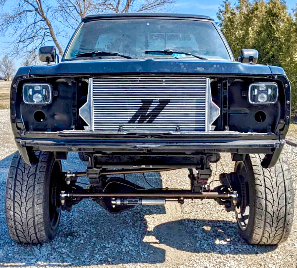 First Gen Cummins Mishimoto intercooler install kit. Far From Stock