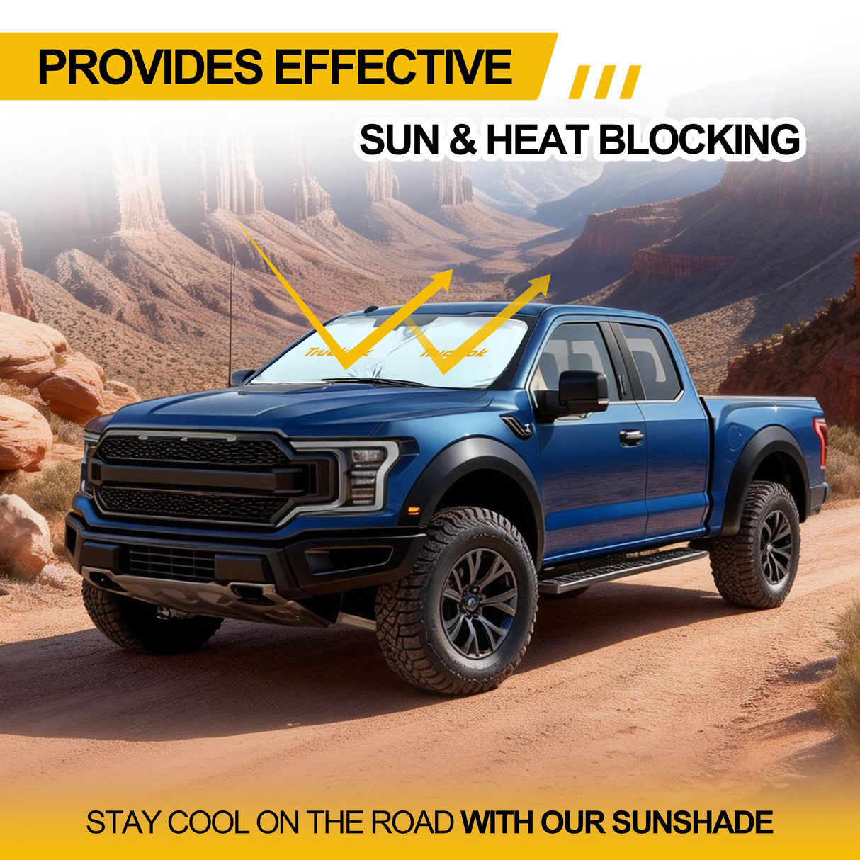 Trucktok Specially Customized Universal Windshield Sunshade Summer Interior Cooler Auto Sun Protector TruckTok