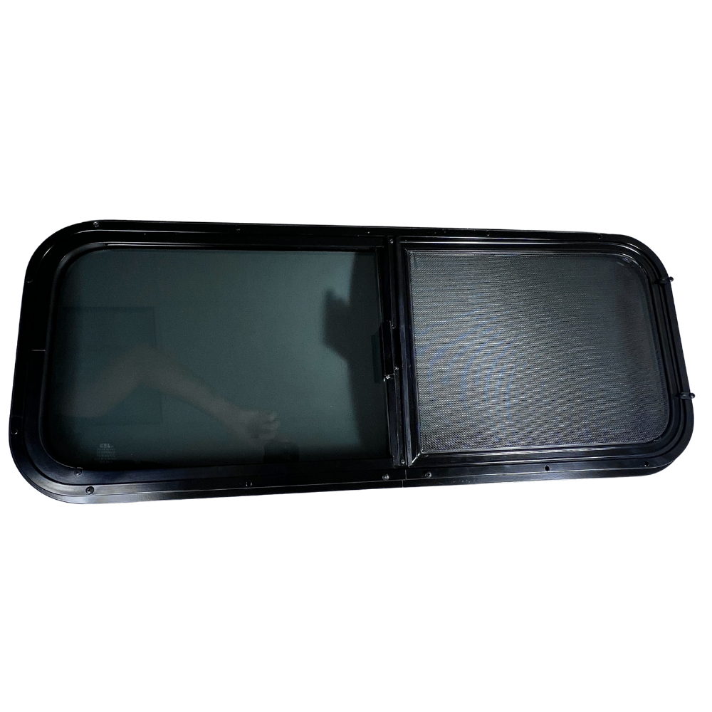 CRL Glass Slider Window w/ Clamp Ring (Driver Side) for Sprinter Van Wideout S&B