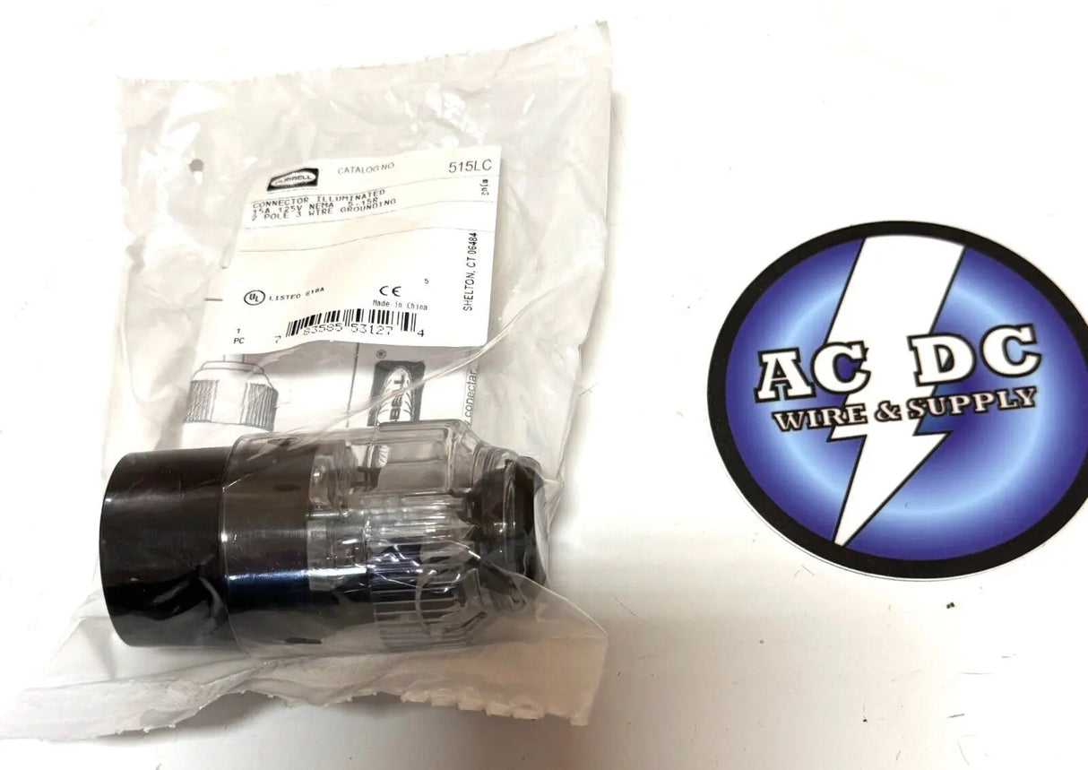 515LC HUBBELL 15A 125V, 5-15R, ILLUMINATED CONNECTOR Hubbell