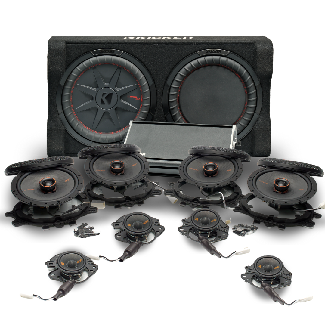 Kicker Plug and Play Full System 5-Channel, Speakers, Sub Bundle | '07- '18 Jeep JK Wrangler