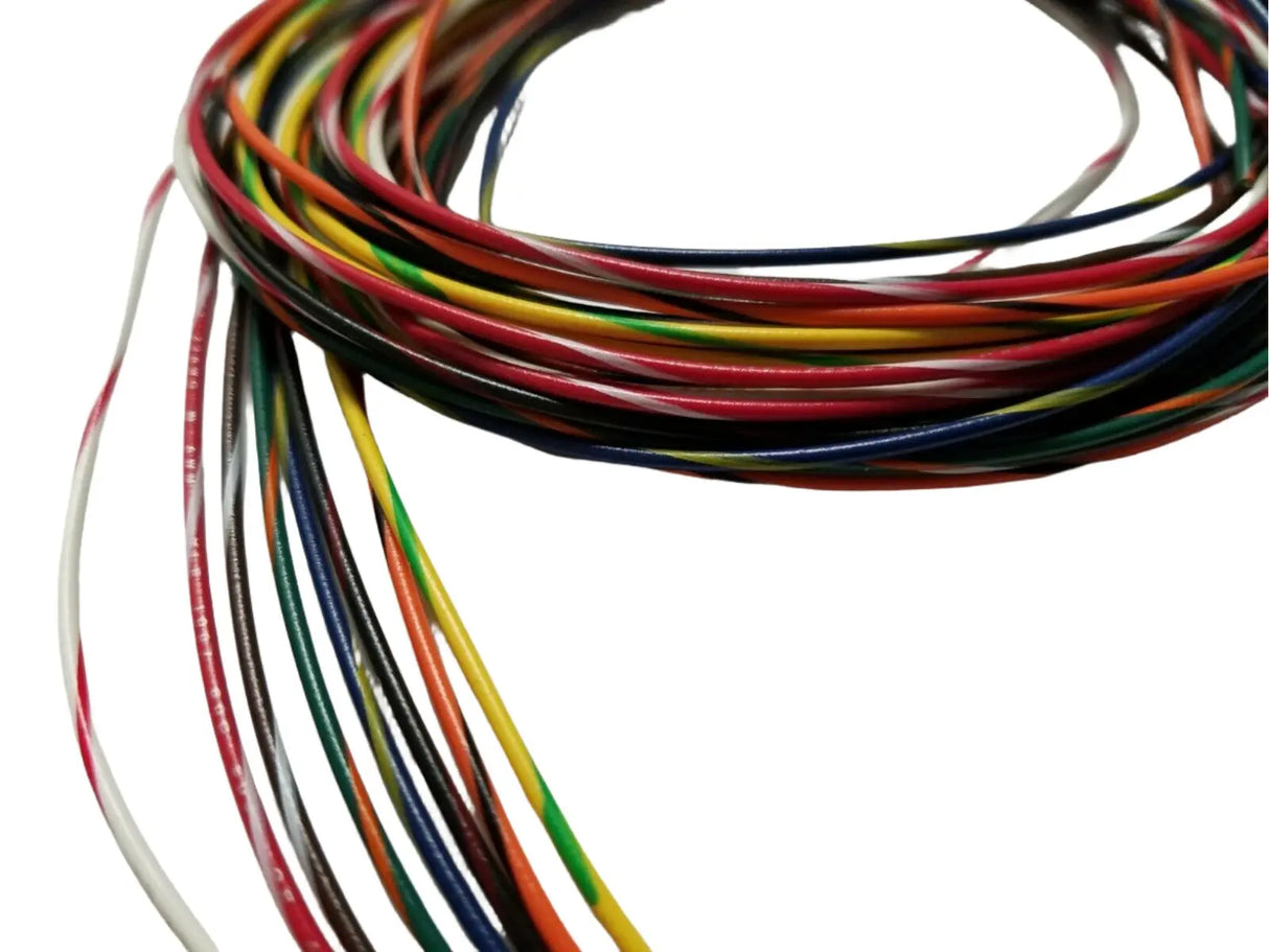 22 AWG Gauge Stranded Hook Up Wire Kit 5 ft Ea 8 Color w/ stripe UL1007 300 Volt ACDC Wire and Supply