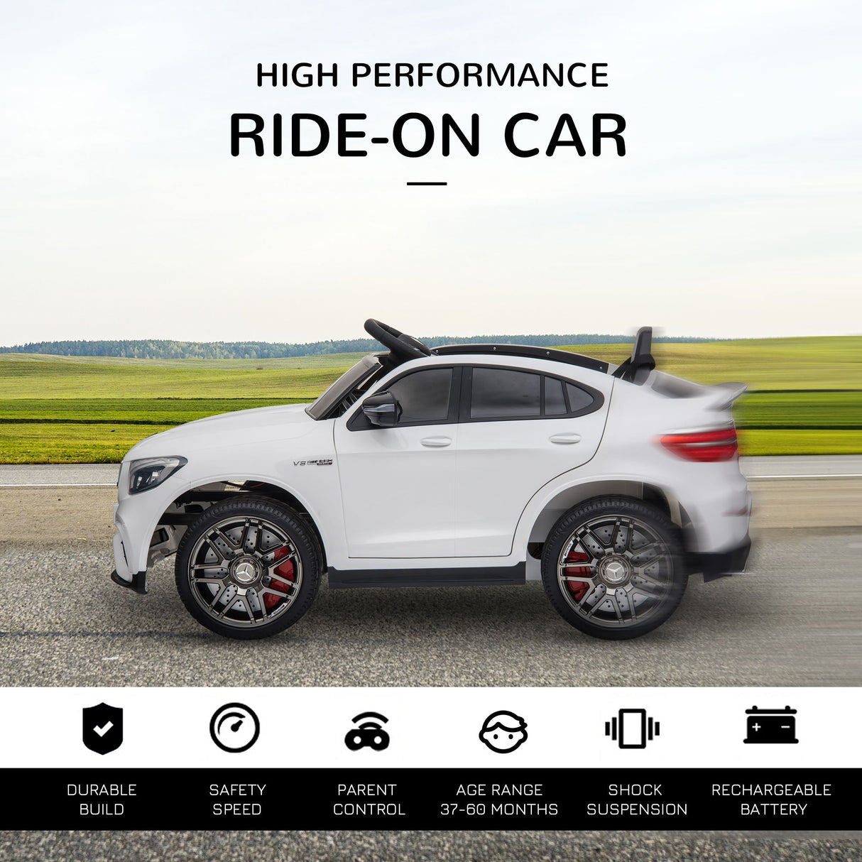 Mercedez-Benz 12V Kids Ride-On Car with Remote Control, Music, and Lights - A Premium Driving Experience for Young Ones