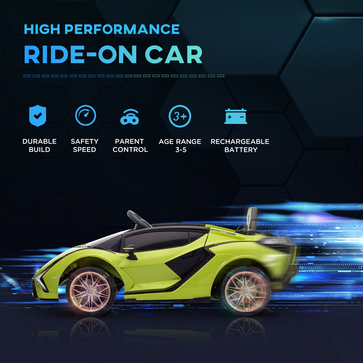 Lamborghini SIAN 12V Kids Electric Ride On Car Toy with Remote Control