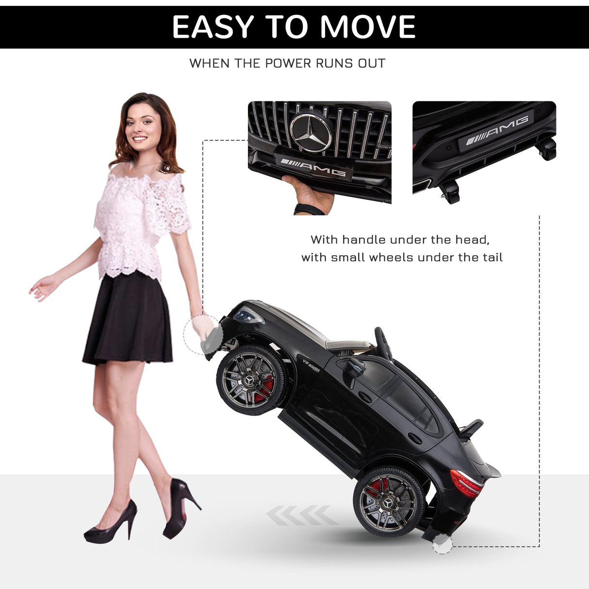 Mercedez-Benz 12V Kids Ride-On Car with Remote Control, Music, and Lights - A Premium Driving Experience for Young Ones
