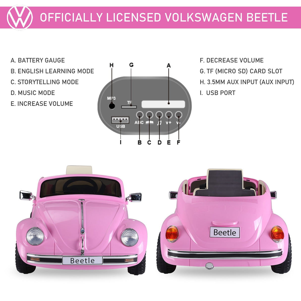 Volkswagen Electric Kids Ride-On Car 6V Battery Powered Toy