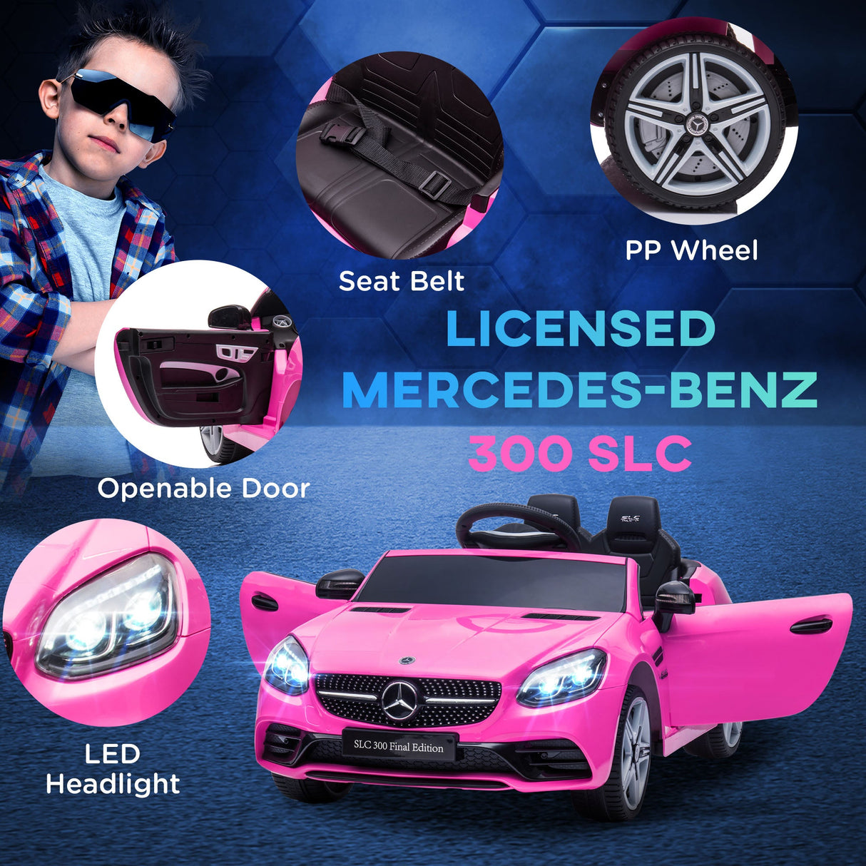 Electric Ride-On Car for Kids with Remote Control, Dual Motors, Music and Lights