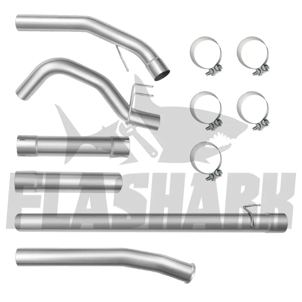 For 4.0 Inch 2008-2010 Ford 6.4 Powerstroke Cat & DPF Delete Race Downpipe-Back Pipe F-250 F-350 F-450 F-550 Flashark