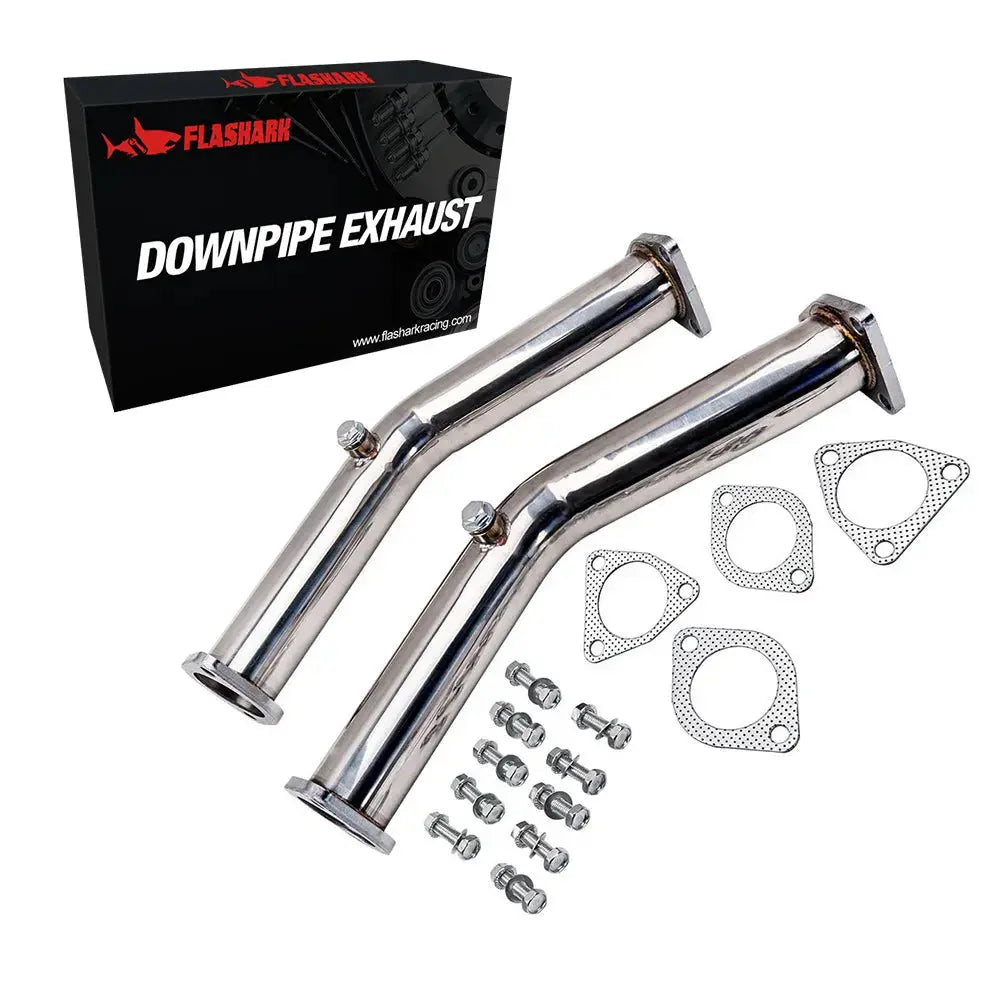 Exhaust Header/Downpipe/CatBack w/ 4.5 Inches Dual Burnt Tips All-In-One Kit for 2003-2006 Nissan 350Z Infiniti G35