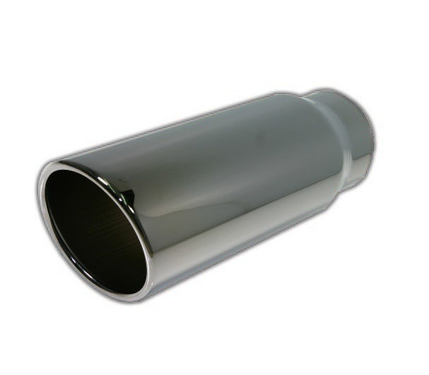 Rolled Angle Cut | Black Chrome Exhaust Tip Mel's Manufacturing
