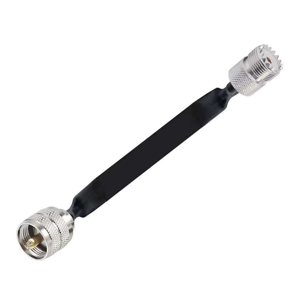30cm Flat Coax Cable SO239 (UHF Female) to PL259 (Male) – (1 Pack) Door/Window Pass-Through Pigtail, 50 Ohm TekShack