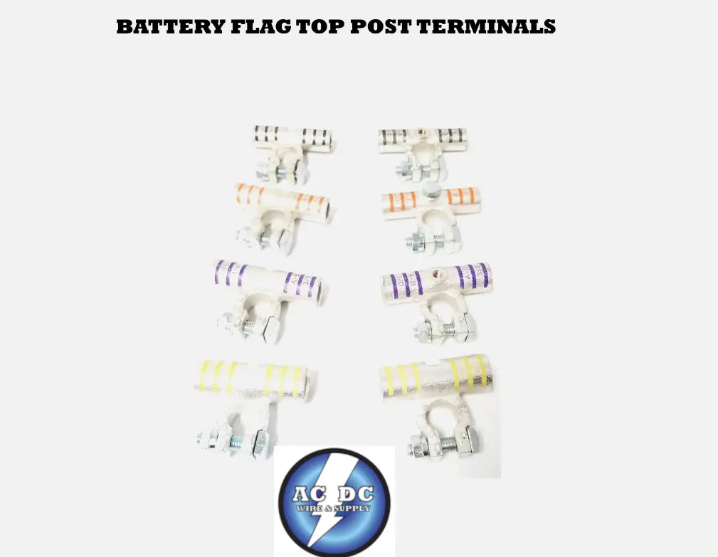 Battery Cable Ends Copper FLAG Post Terminal Connectors 1/0 to 4/0 AC/DC WIRE AND SUPPLY