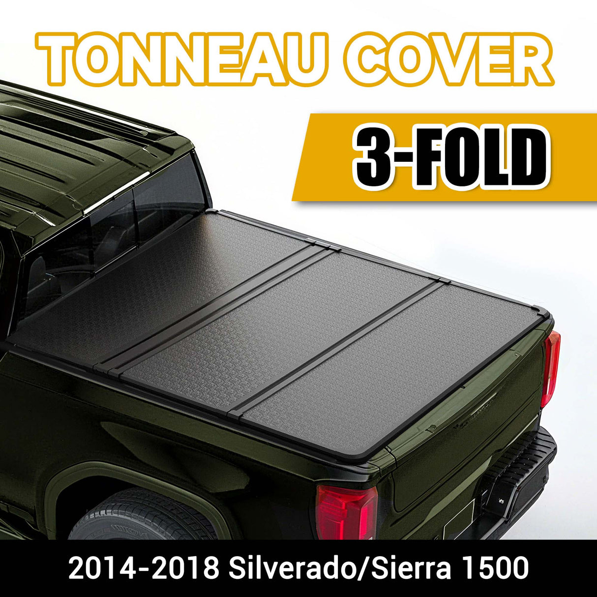 Trucktok 2014-2018 Chevy Silverado Sierra 5.8FT 3-Fold Hard Bed Tonneau Cover TruckTok