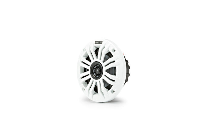Kicker KM44 | 4" Marine Coaxial Speakers 4-Ohm - Charcoal & White Grilles (Pair) Kicker