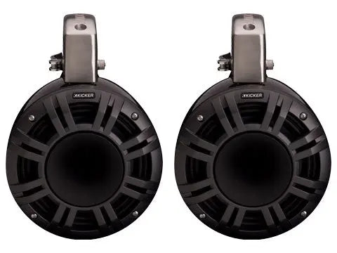 Kicker KMTCXL8 | 8" Marine Wakeboard Tower Speakers w/ RGB Lighting - Black (Pair) Kicker