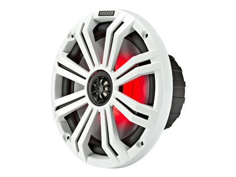 Kicker KM654L 6.5" Marine Coaxial Speakers w/ RGB Lighting (Pair) Kicker
