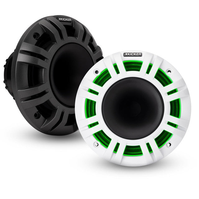 Kicker KMXL65 | 6.5" KMXL Horn RGB-LED Marine Coaxial Speakers 4-Ohm (Pair) Kicker