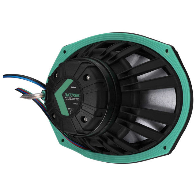 Kicker KMXL69 | 6"x9" KMXL Horn RGB LED Marine Coaxial Speakers 4-Ohm (Pair) Kicker