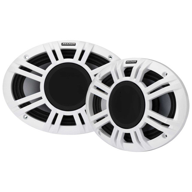 Kicker KMXL69 | 6"x9" KMXL Horn RGB LED Marine Coaxial Speakers 4-Ohm (Pair) Kicker