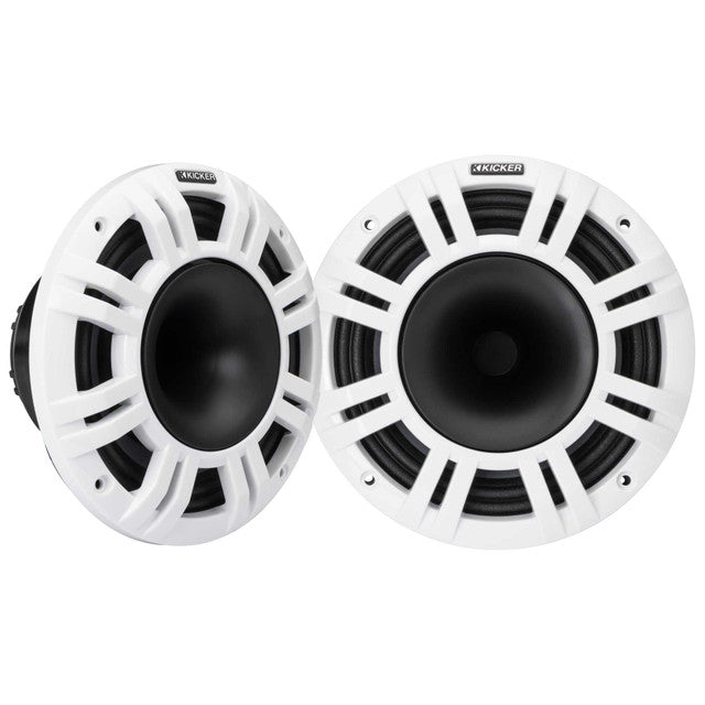 Kicker KMXL8 | 8" KMXL Horn RGB LED Marine Coaxial Speakers 4-Ohm (Pair) Kicker