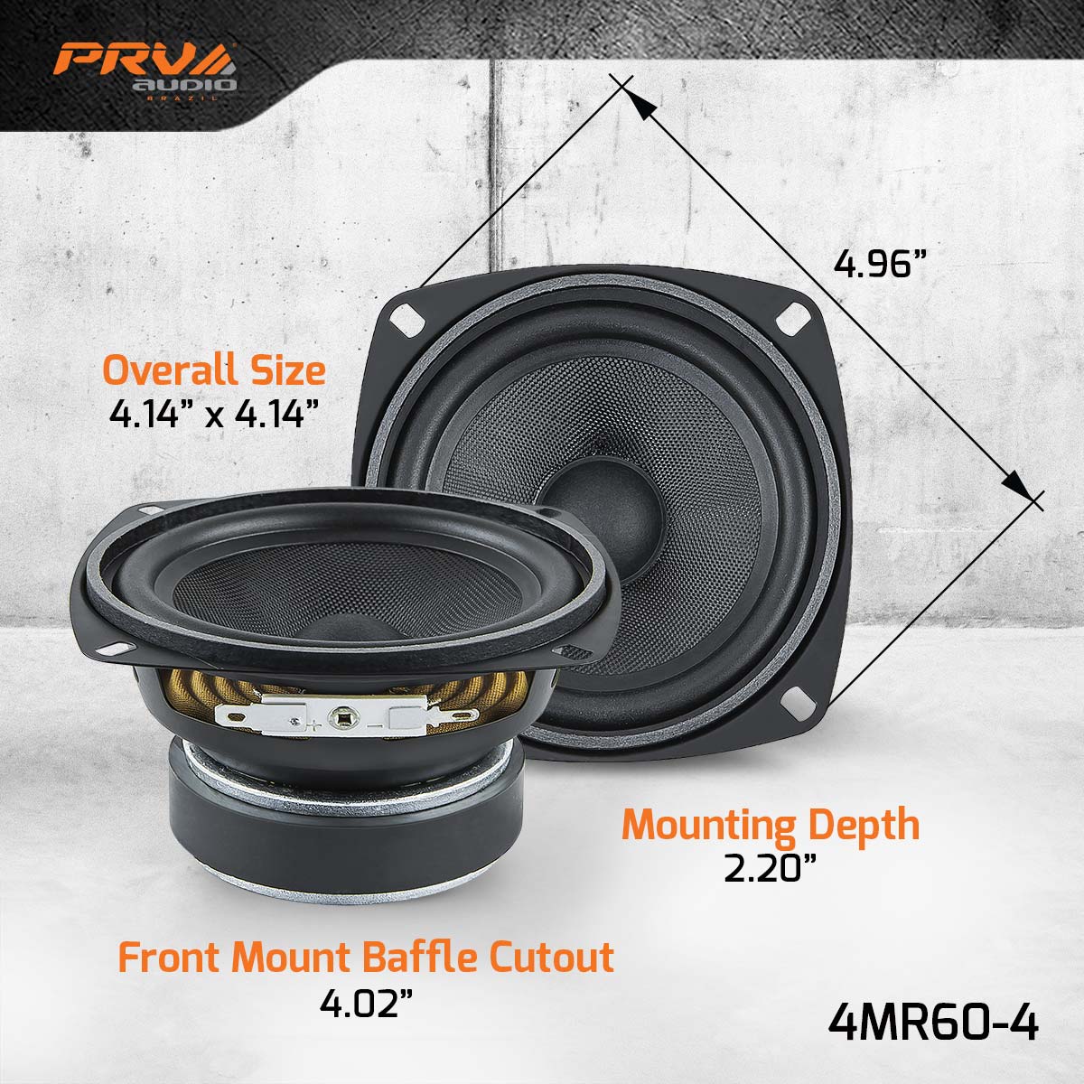 PRV Audio 4MR60-4 4" Midrange Loudspeaker 4 Ohm