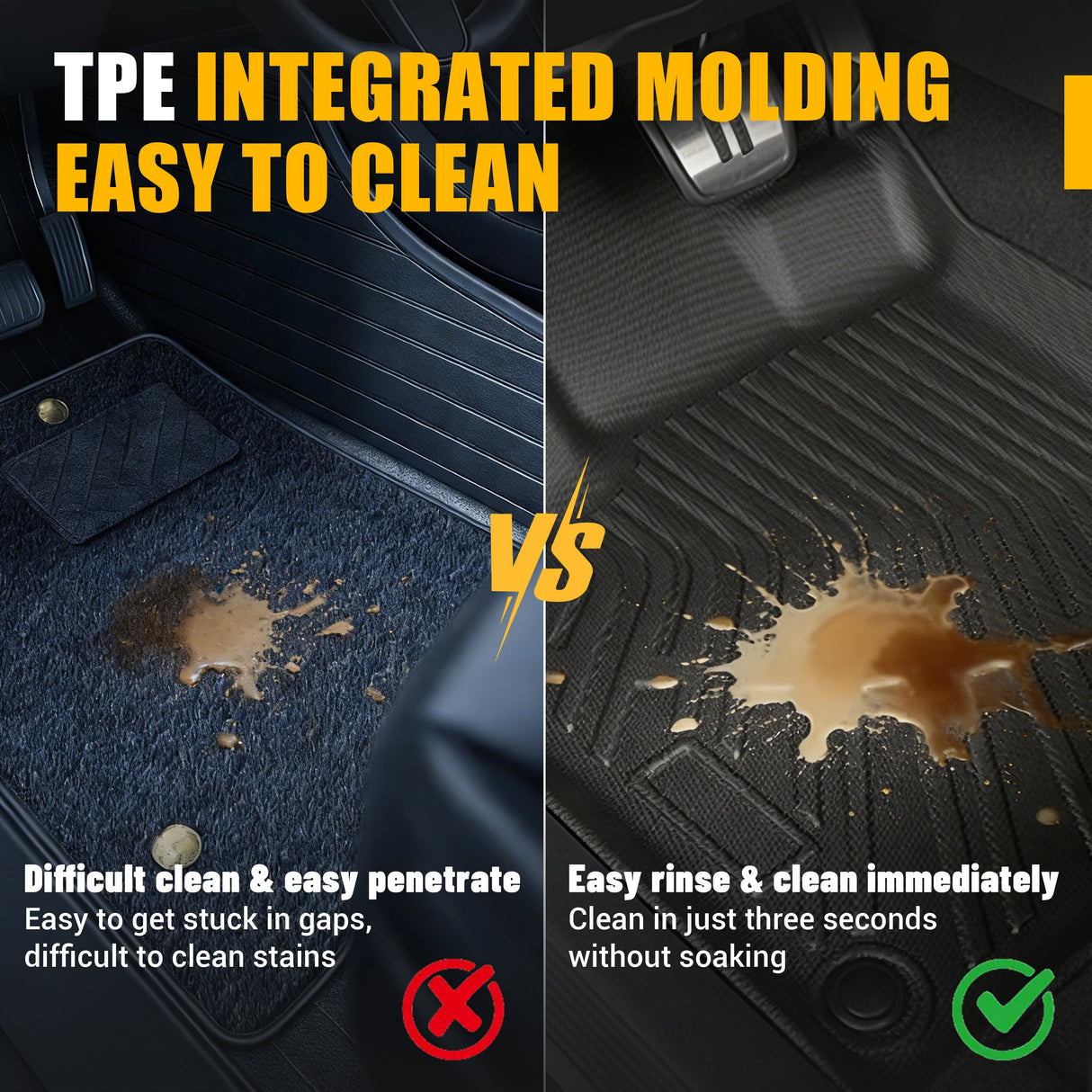Trucktok 1999-2006 Silverado/Sierra 1500 2500 3500 Crew Cab All-Weather TPE Floor Mats TruckTok