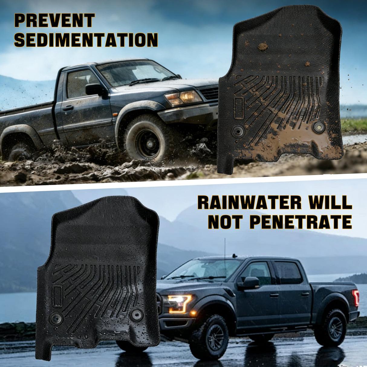 Trucktok 2019-2024 Dodge Ram 1500 Quad Cab All-Weather TPE Floor Mats TruckTok