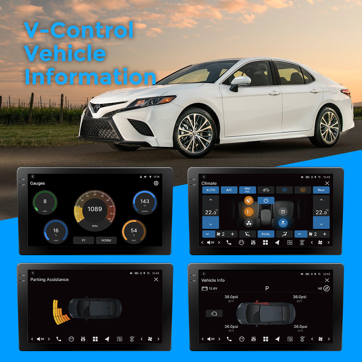 VISION 10” Custom-Fit Car Stereo for Toyota Camry 2018-2020