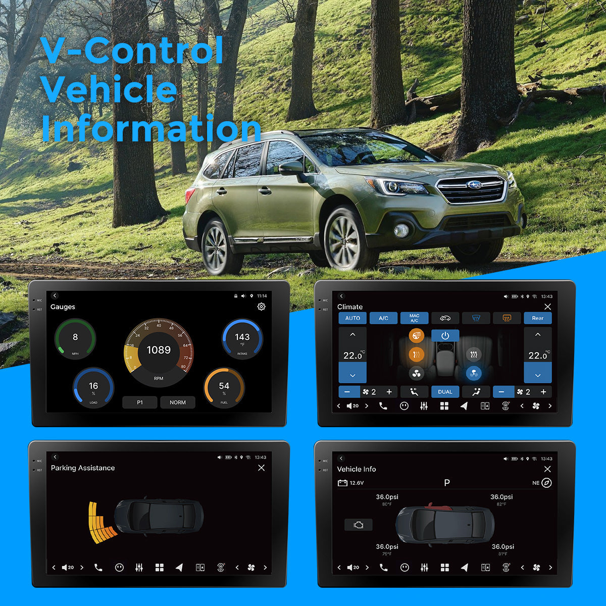 VISION 9” Custom-Fit Car Stereo for Subaru Outback 2015-2017