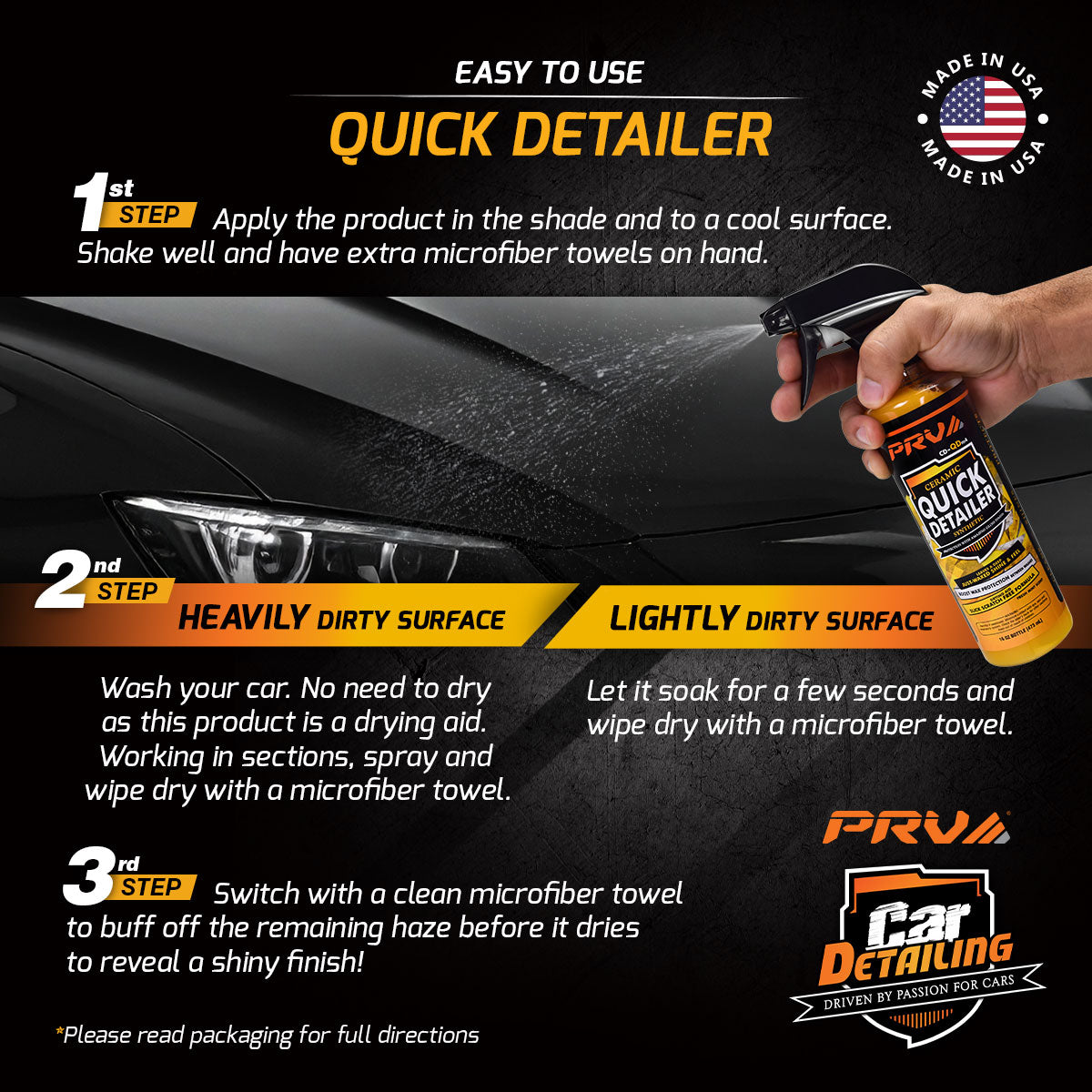 PRV Audio Ceramic Quick Detailer Synthetic Protection Spray 16oz Mint