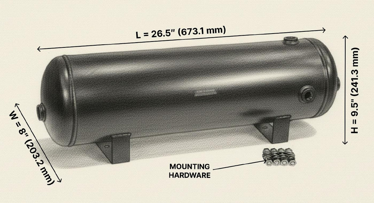 5 Gallon 7 Port Steel Air Tank HornBlasters